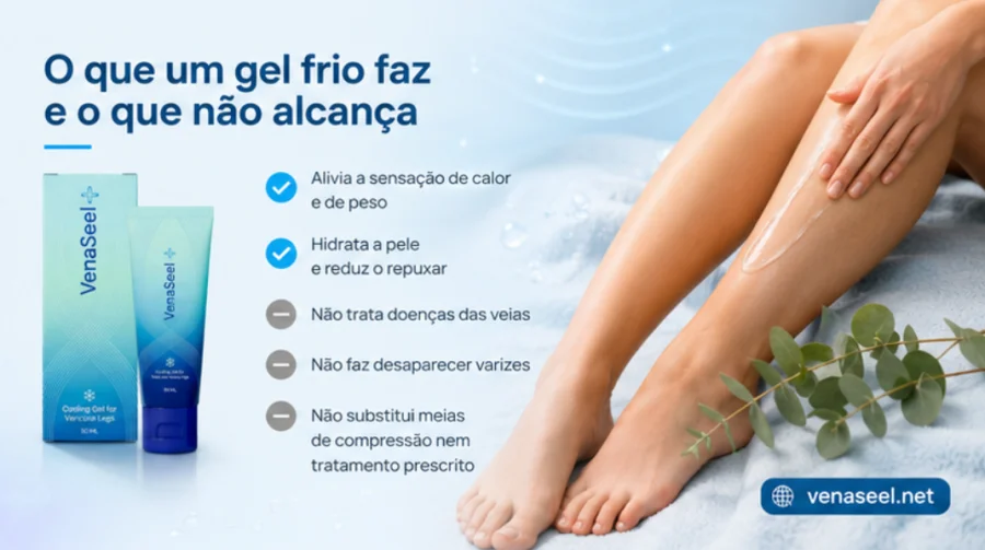 {{OFFER_NAME}} — gel frío aplicado sobre la piel de la pierna