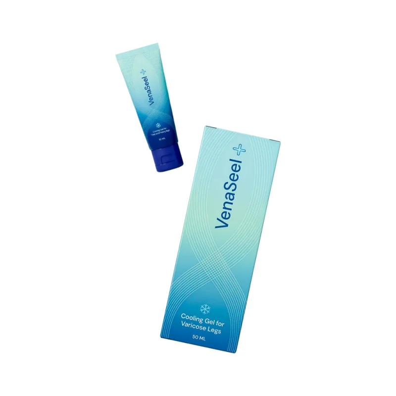 VenaSeel — tubo y estuche de 50 ml juntos
